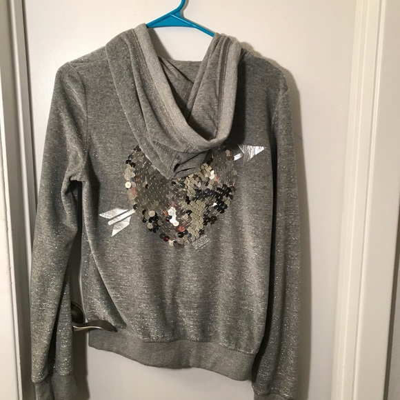 PINK by VS gray glitter sequence zip up jacket - Picture 6 of 6
